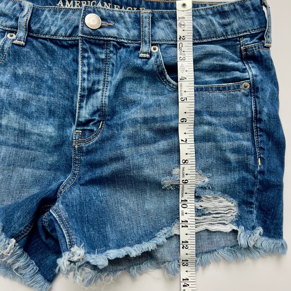 American Eagle Outfitters Blue Distressed Denim Shorts - Picture 5 of 5
